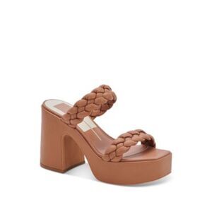 DOLCE VITA Womens Brown 1-1/2" Platform Wiley Slip On Heeled Sandal 8.5